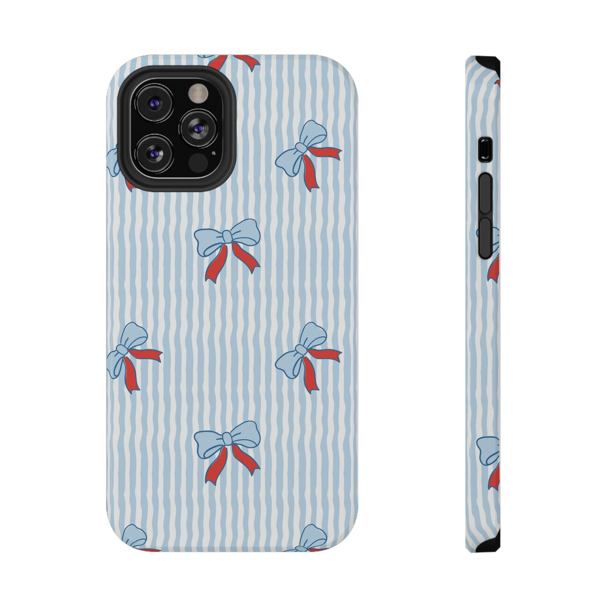 Blue Ribbon Stripe protective phone case for iPhone 12 Pro, glossy finish