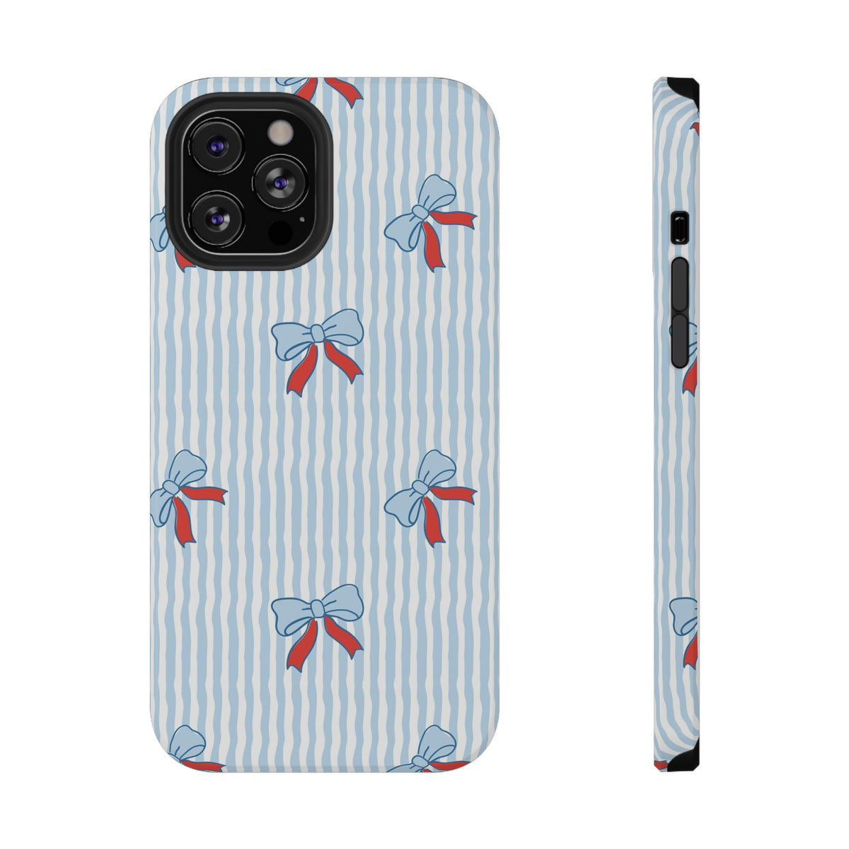 Blue Ribbon Stripe protective phone case for iPhone 12 Pro Max, glossy finish