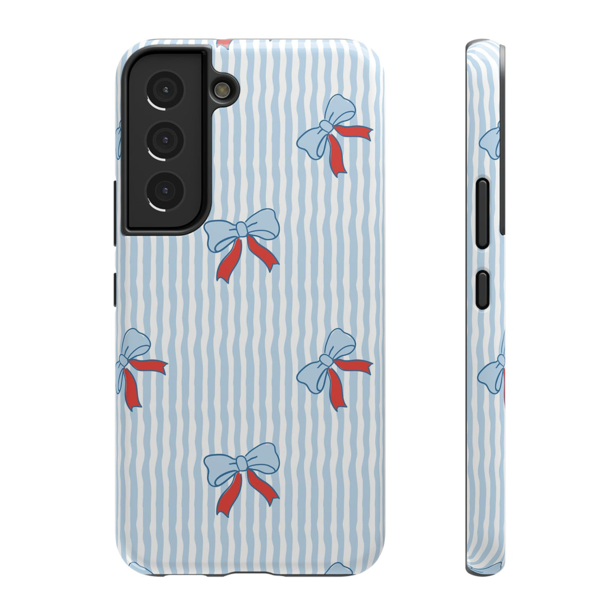 Blue Ribbon Stripe protective phone case for Samsung Galaxy S22, glossy finish