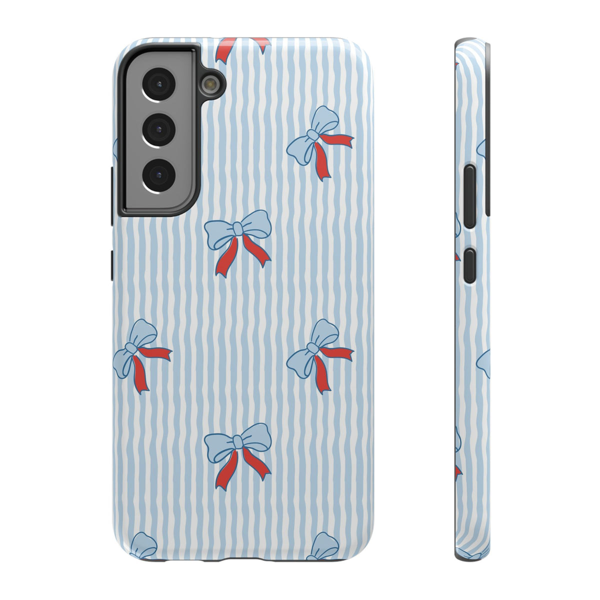 Blue Ribbon Stripe protective phone case for Samsung Galaxy S22 Plus, glossy finish