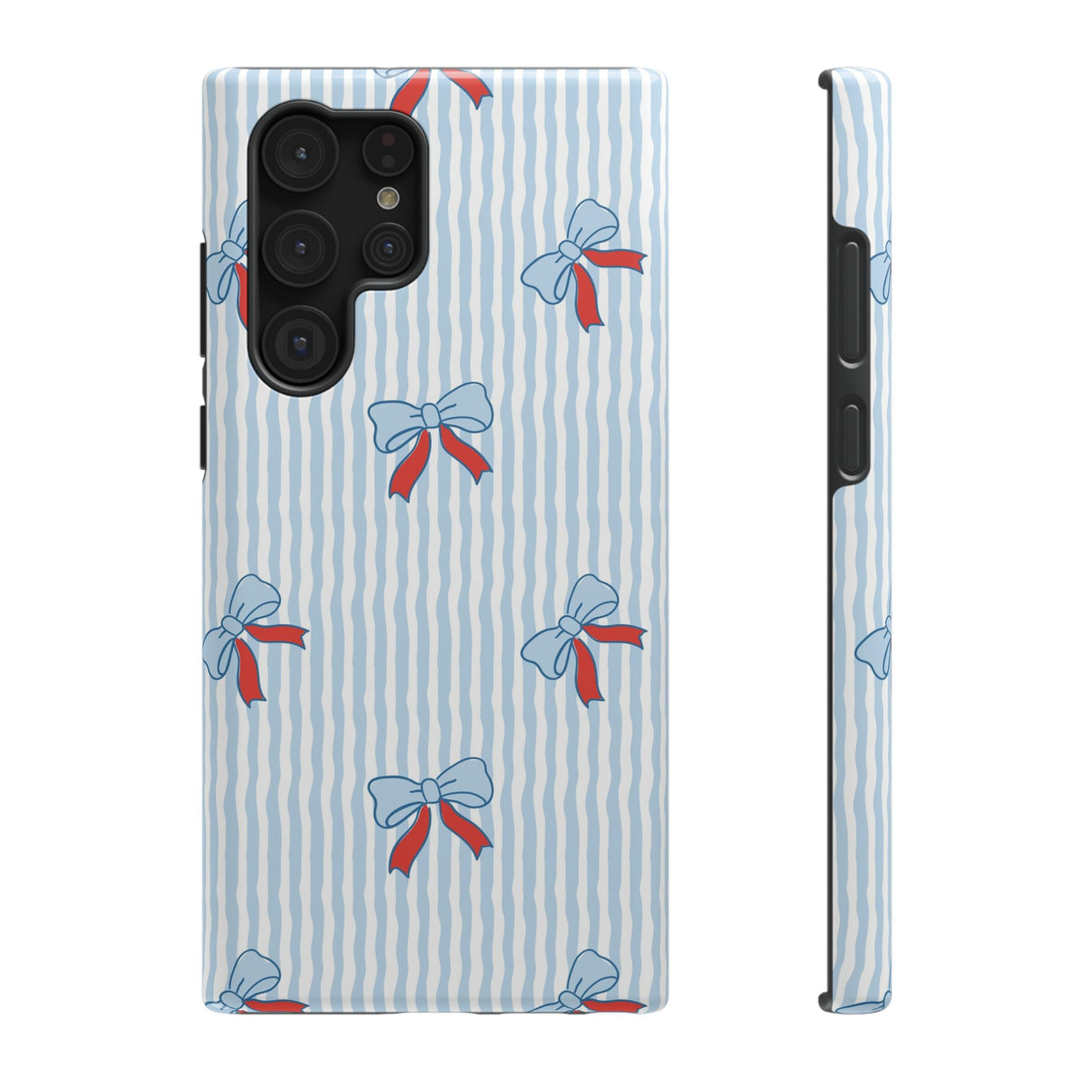 Blue Ribbon Stripe protective phone case for Samsung Galaxy S22 Ultra, glossy finish
