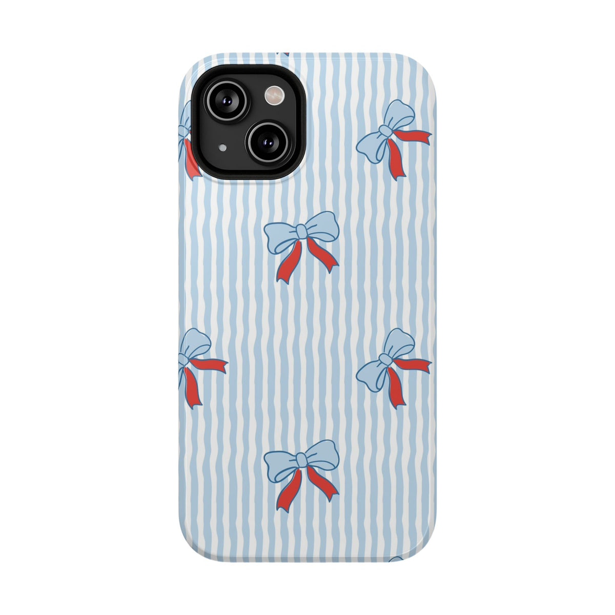Blue Ribbon Stripe protective phone case for iPhone 14, glossy finish
