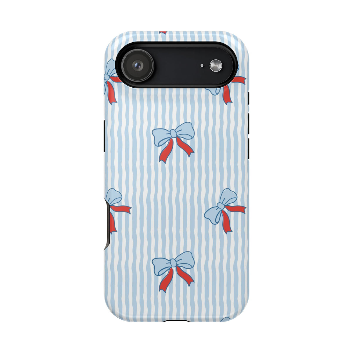Blue Ribbon Stripe protective phone case for iPhone 17 Air, glossy finish
