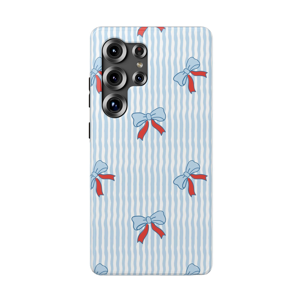 Blue Ribbon Stripe protective phone case for Samsung Galaxy S25 Ultra, glossy finish