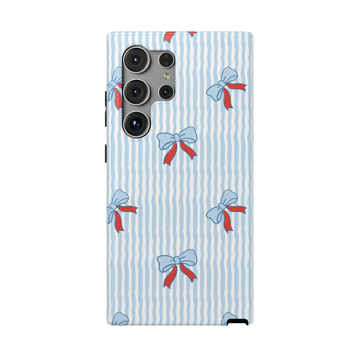 Blue Ribbon Stripe protective phone case for Samsung Galaxy S24 Ultra, glossy finish