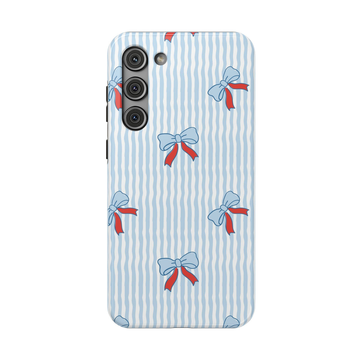 Blue Ribbon Stripe protective phone case for Samsung Galaxy S23 Plus, glossy finish