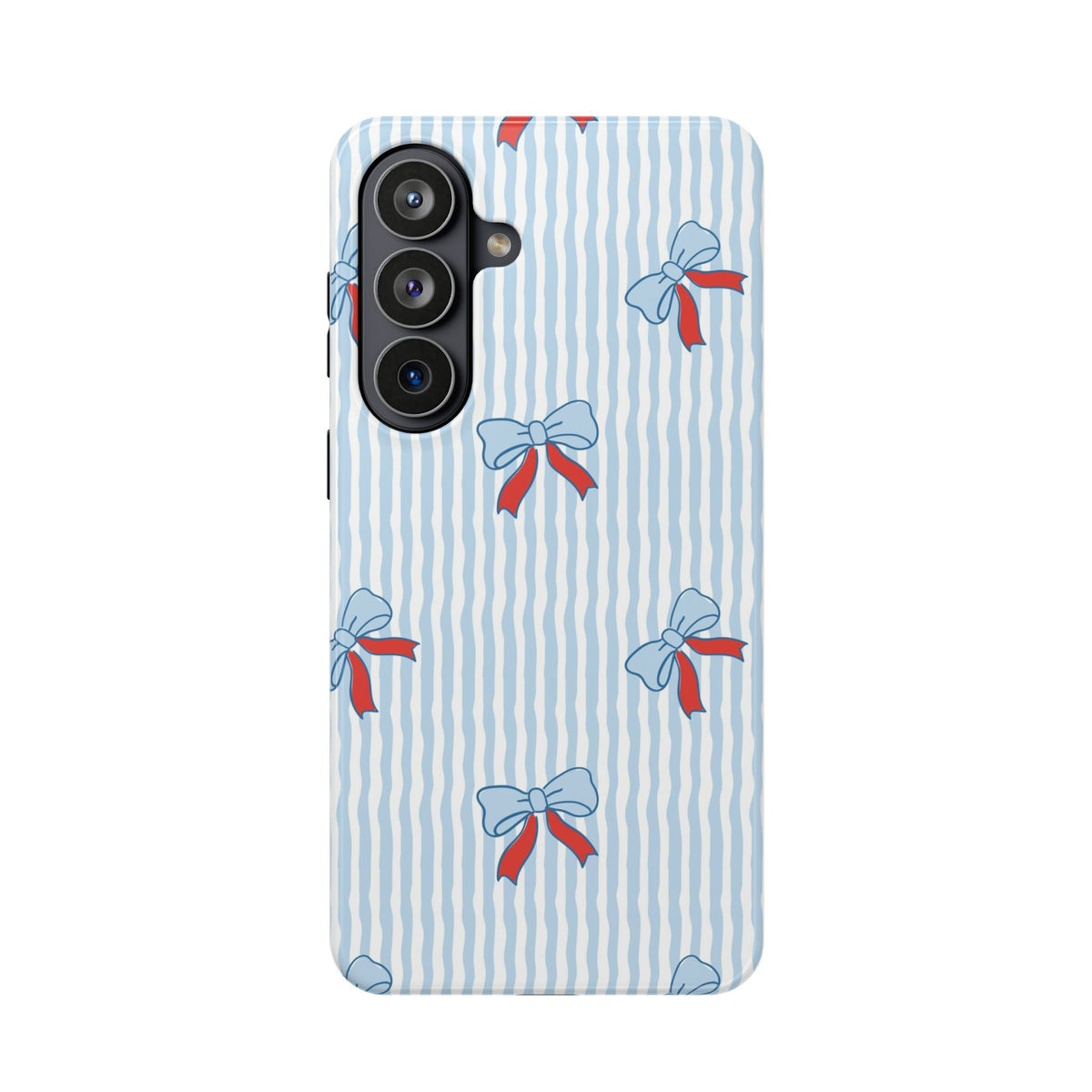 Blue Ribbon Stripe protective phone case for Samsung Galaxy S26 Plus, glossy finish