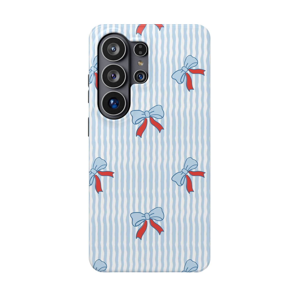 Blue Ribbon Stripe protective phone case for Samsung Galaxy S26 Ultra, glossy finish