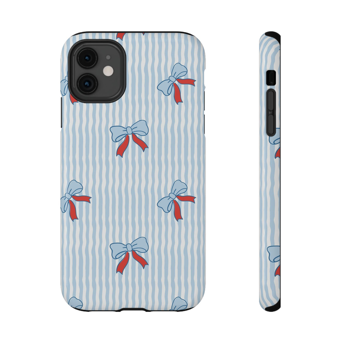 Blue Ribbon Stripe protective phone case for iPhone 11, glossy finish