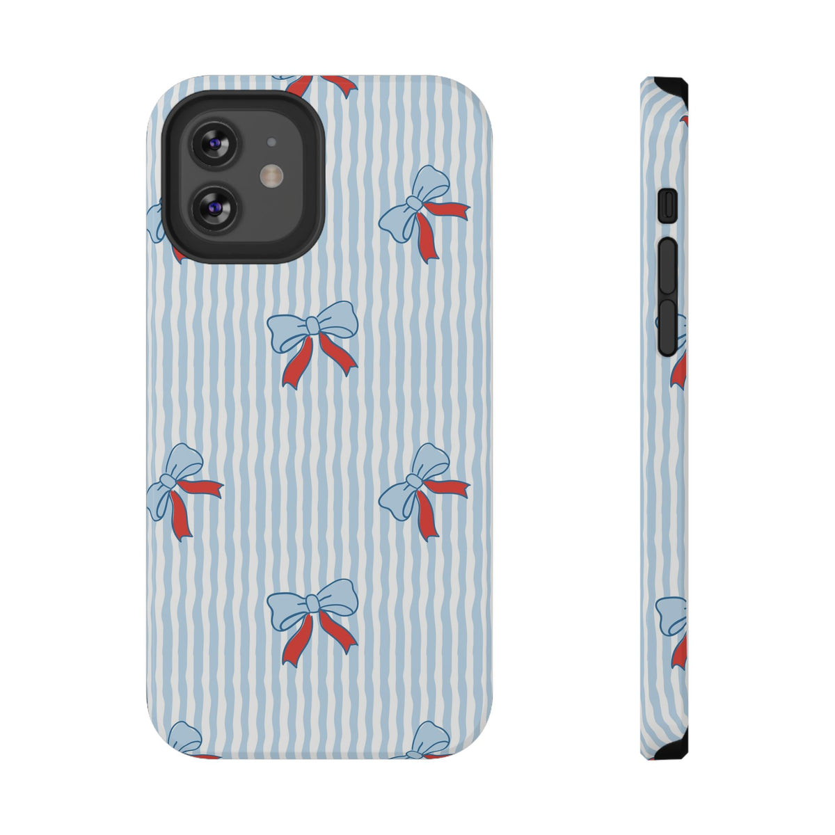 Blue Ribbon Stripe protective phone case for iPhone 12, glossy finish