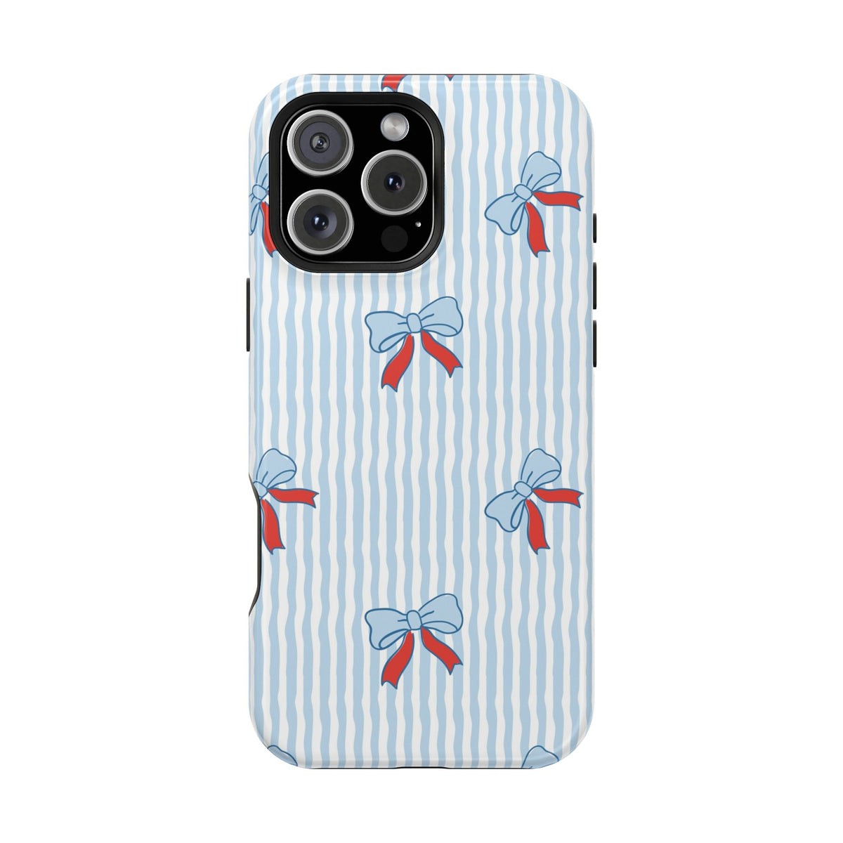 Blue Ribbon Stripe MagSafe case for iPhone 16 Pro Max, glossy finish