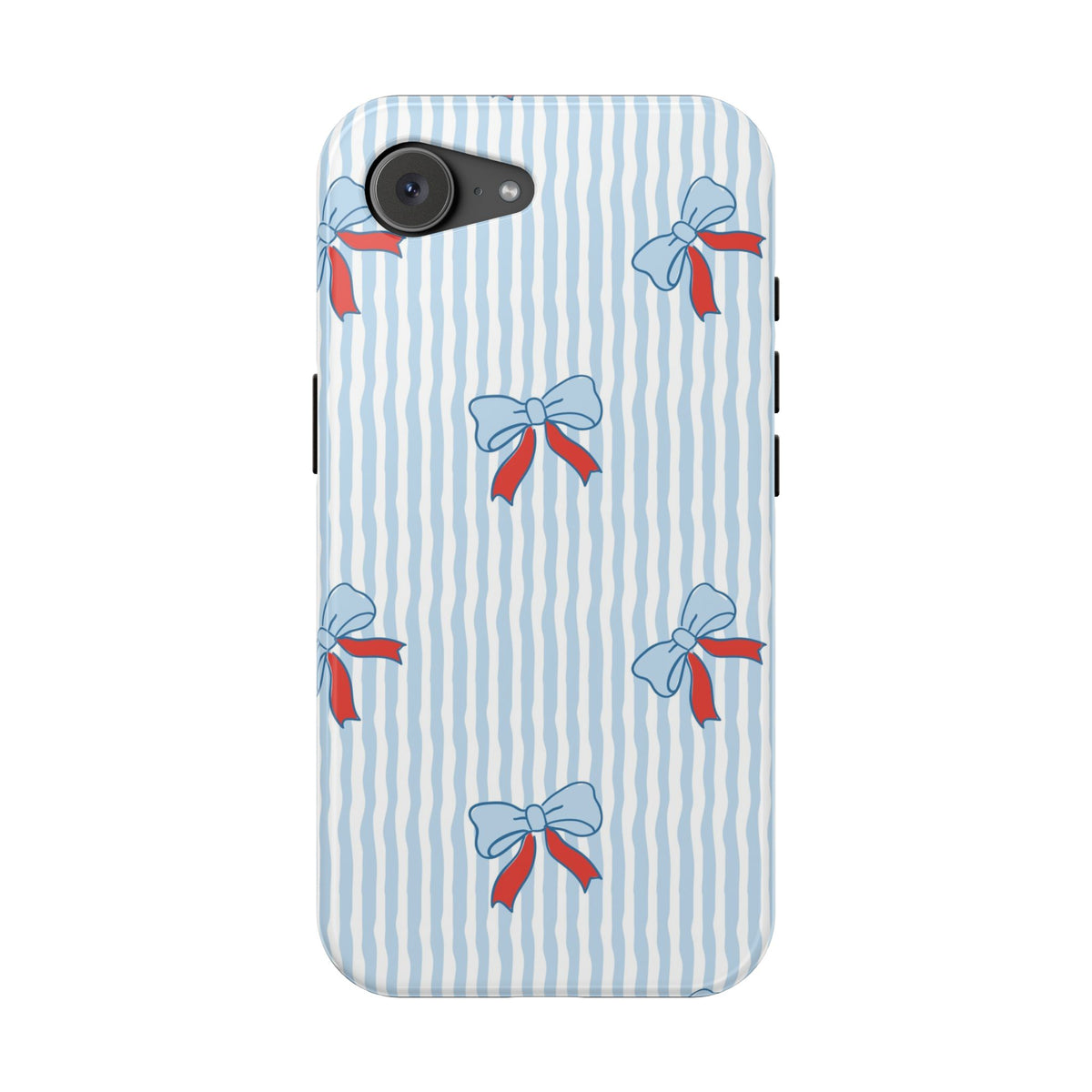 Blue Ribbon Stripe MagSafe case for iPhone 16e, glossy finish