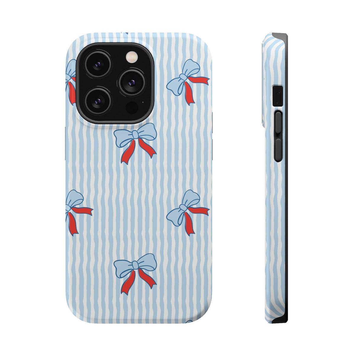 Blue Ribbon Stripe MagSafe case for iPhone 14 Pro, glossy finish