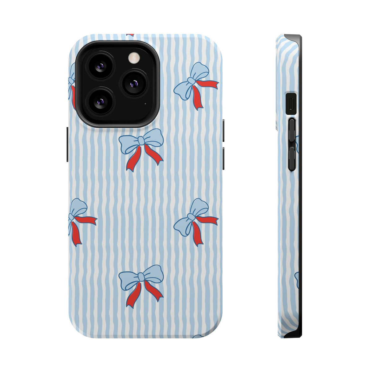Blue Ribbon Stripe MagSafe case for iPhone 13 Pro, glossy finish