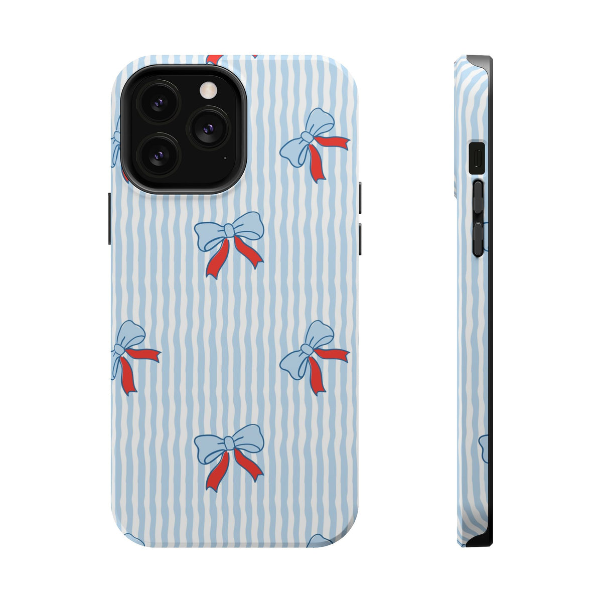 Blue Ribbon Stripe MagSafe case for iPhone 13 Pro Max, glossy finish