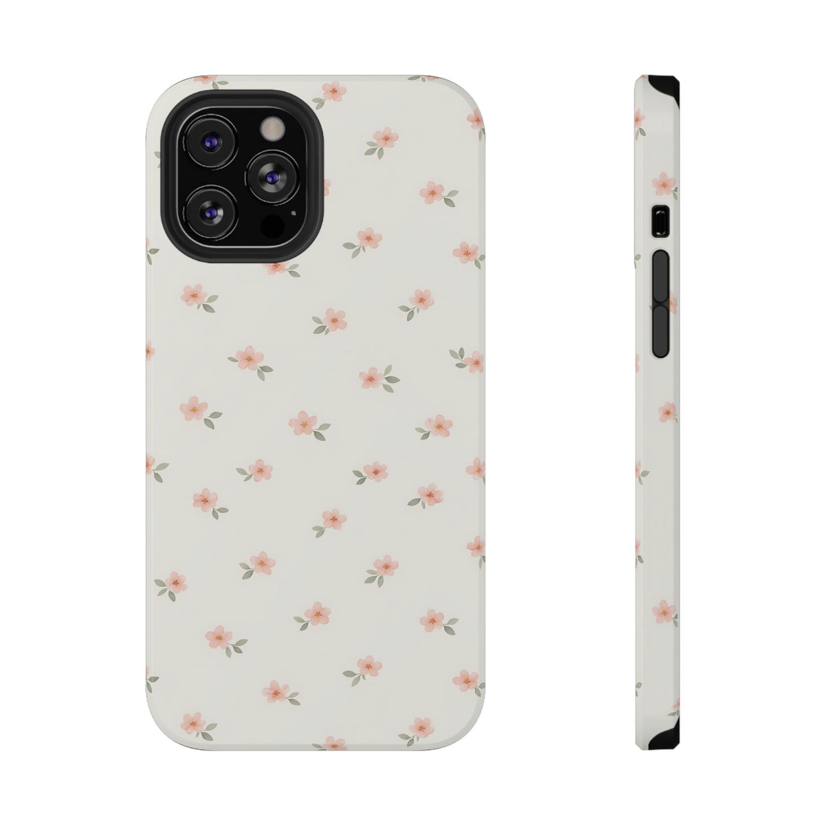 Blush Ditsy Floral protective phone case for iPhone 12 Pro Max, glossy finish