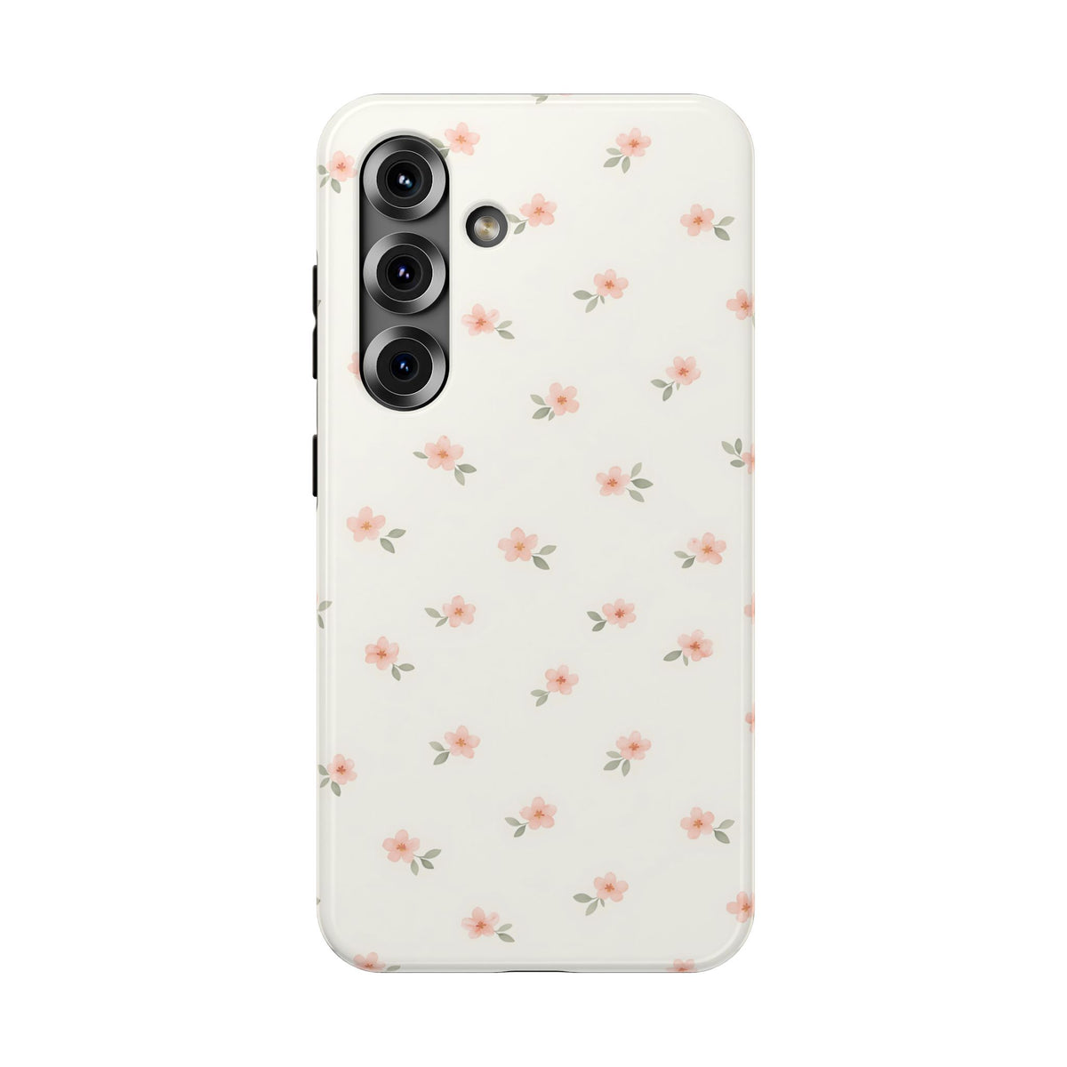 Blush Ditsy Floral protective phone case for Samsung Galaxy S25, glossy finish