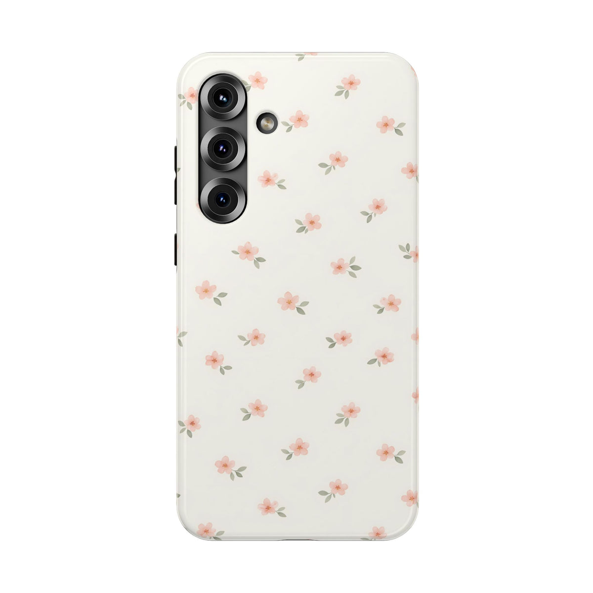 Blush Ditsy Floral protective phone case for Samsung Galaxy S25 Plus, glossy finish