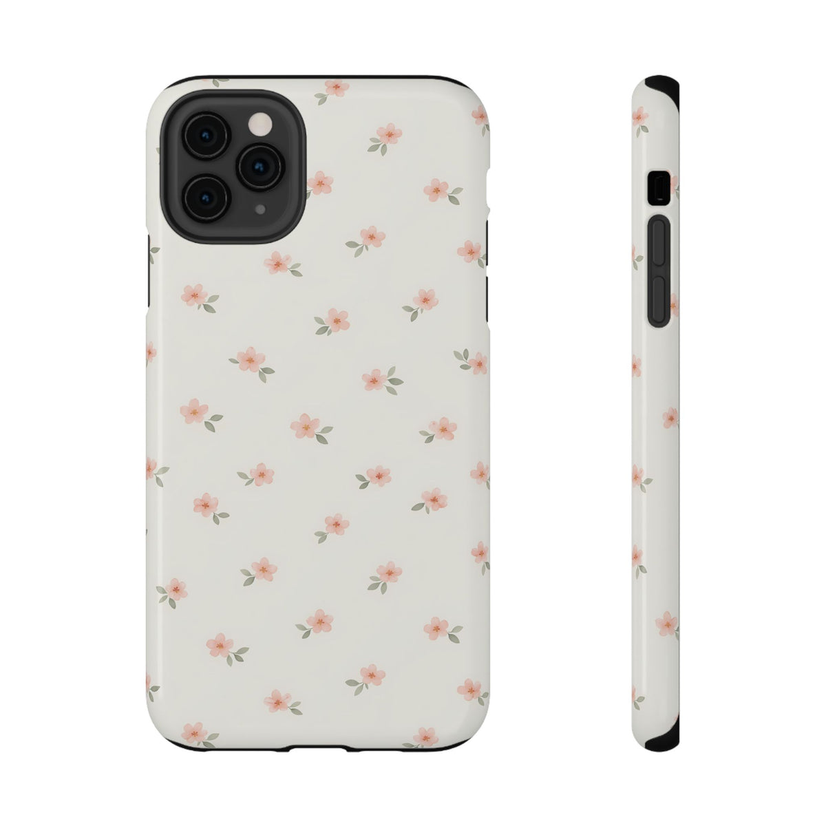 Blush Ditsy Floral protective phone case for iPhone 11 Pro Max, glossy finish