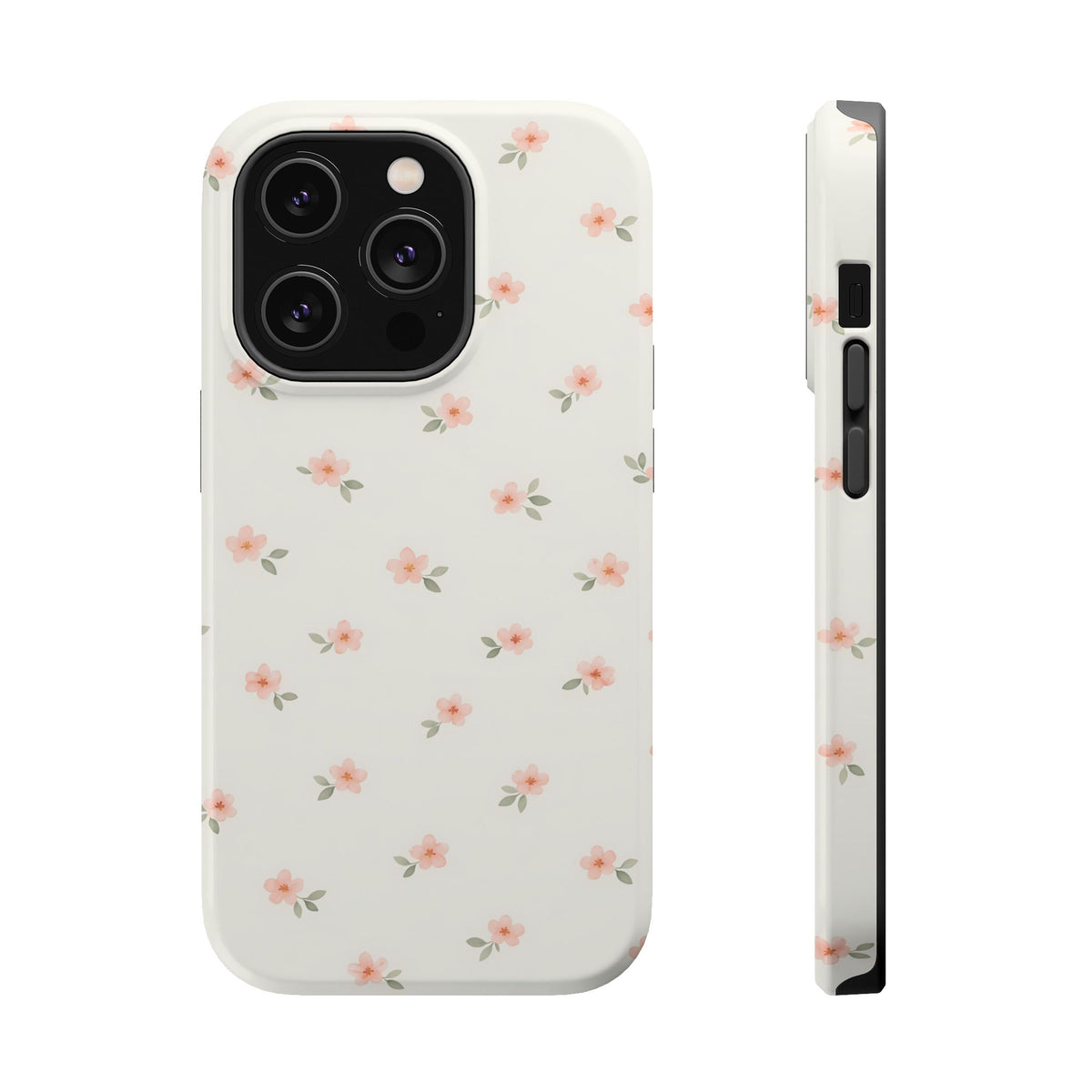 Blush Ditsy Floral MagSafe case for iPhone 14 Pro, glossy finish