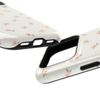 Blush Ditsy Floral MagSafe case, close-up at an angle