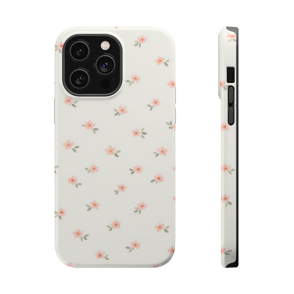 Blush Ditsy Floral MagSafe case for iPhone 14 Pro Max, glossy finish