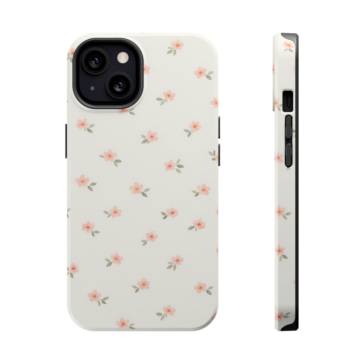 Blush Ditsy Floral MagSafe case for iPhone 13, glossy finish