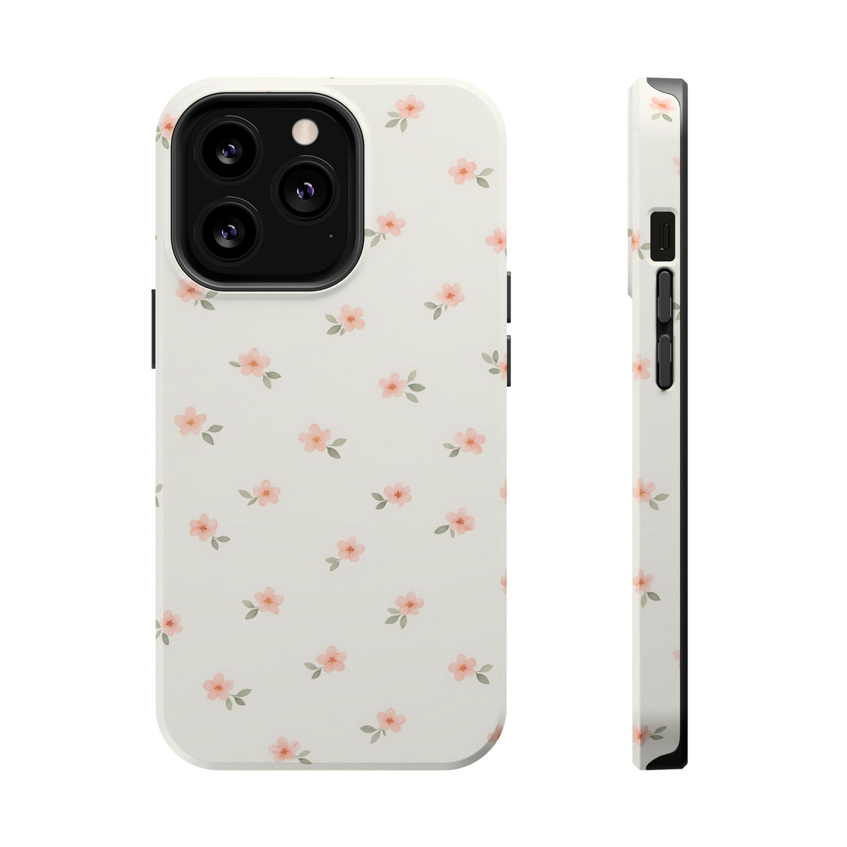 Blush Ditsy Floral MagSafe case for iPhone 13 Pro, glossy finish