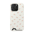 Blush Ditsy Floral phone case with card holder for iPhone 16 Pro, glossy finish