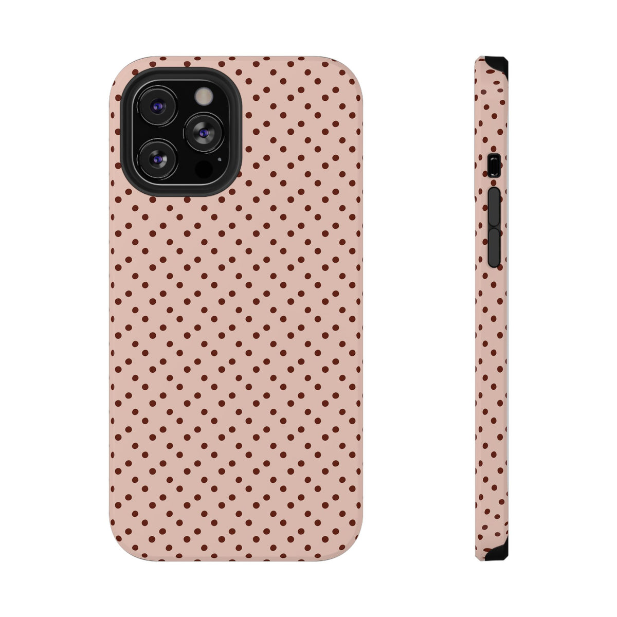 Blush Micro Dot protective phone case for iPhone 12 Pro Max, glossy finish