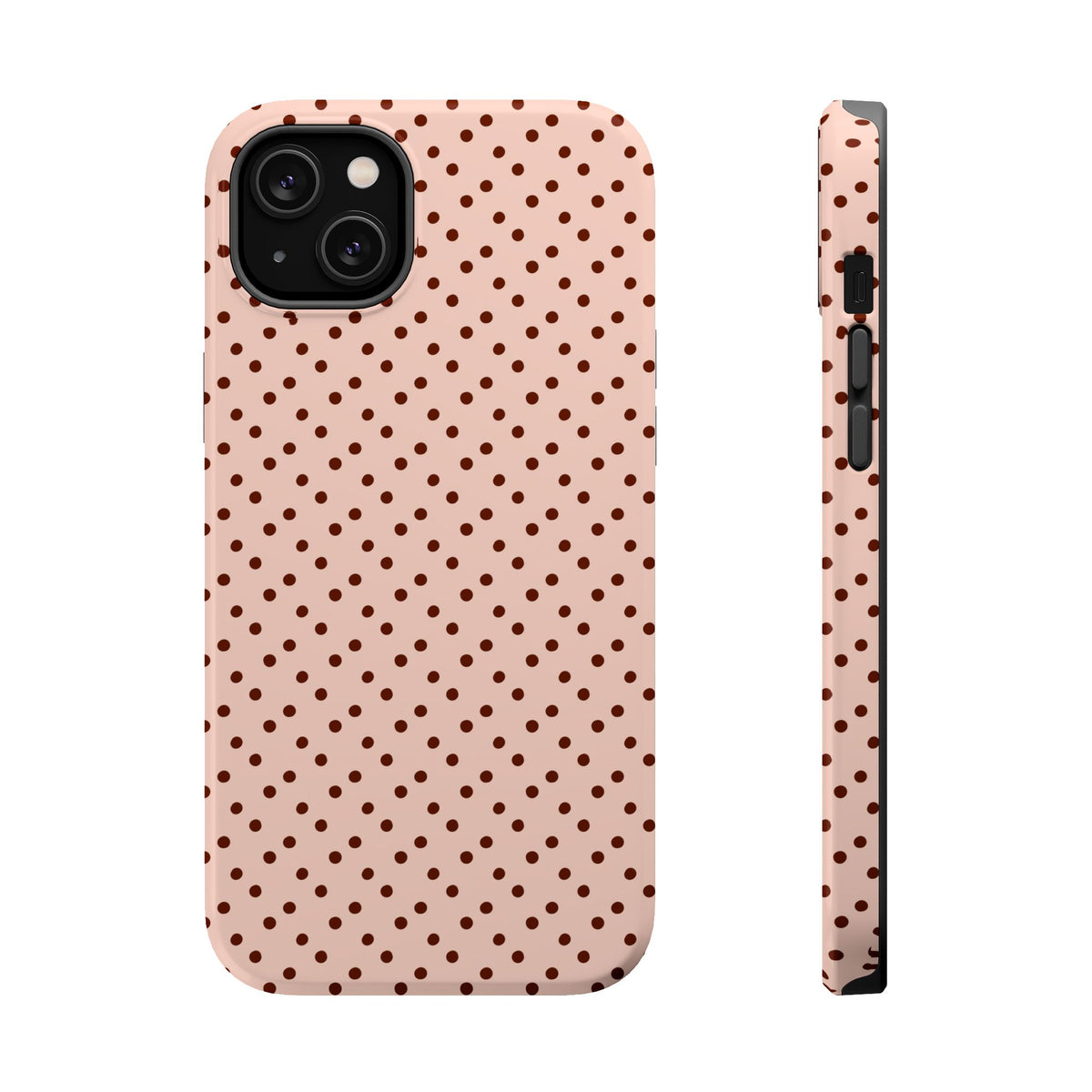 Blush Micro Dot MagSafe case for iPhone 14 Plus, glossy finish