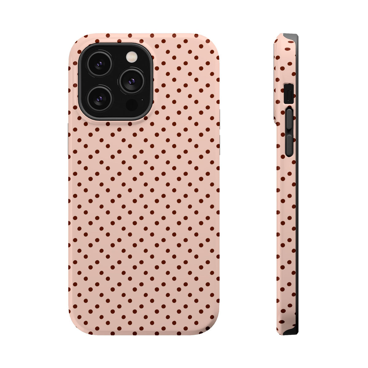 Blush Micro Dot MagSafe case for iPhone 14 Pro Max, glossy finish