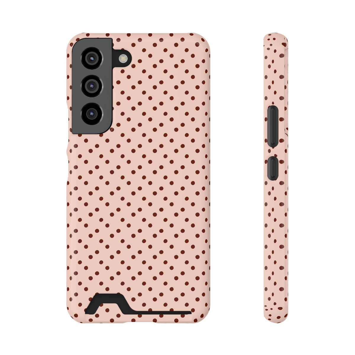 Blush Micro Dot phone case with card holder for Samsung Galaxy S22, glossy finish