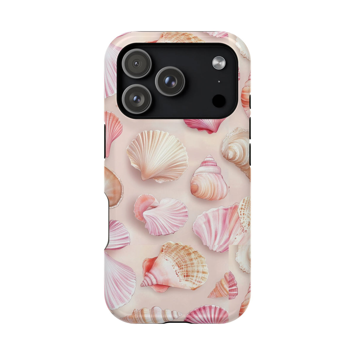 Blush Seashell protective phone case for iPhone 18 Pro, glossy finish