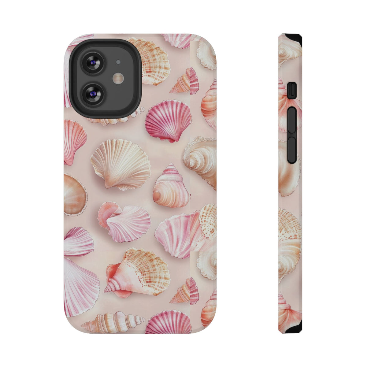 Blush Seashell protective phone case for iPhone 12 Mini, glossy finish
