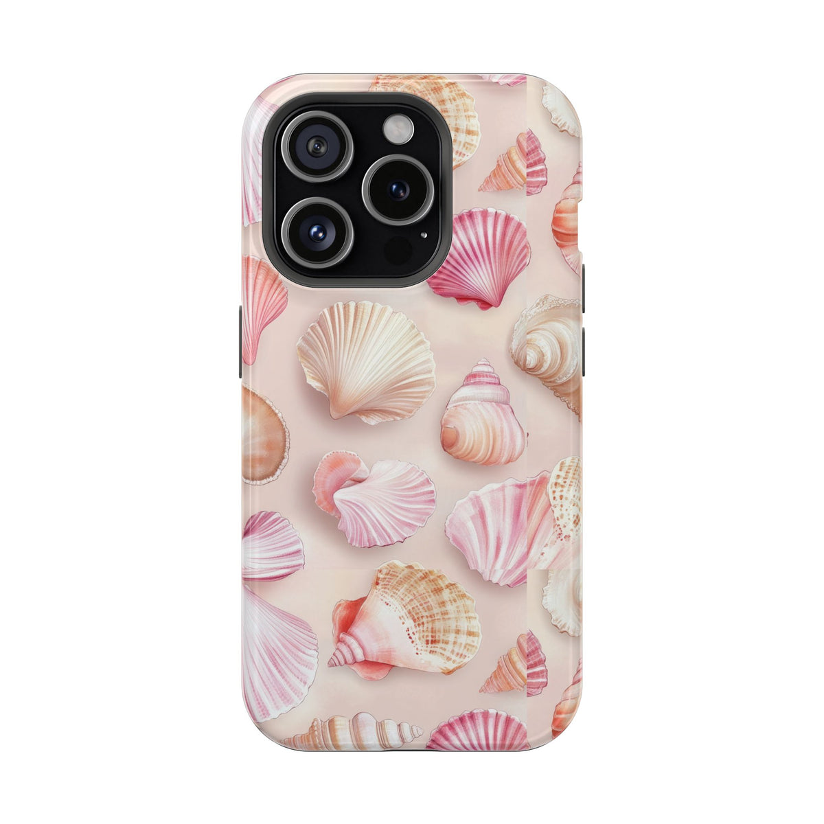 Blush Seashell protective phone case for iPhone 15 Pro, glossy finish