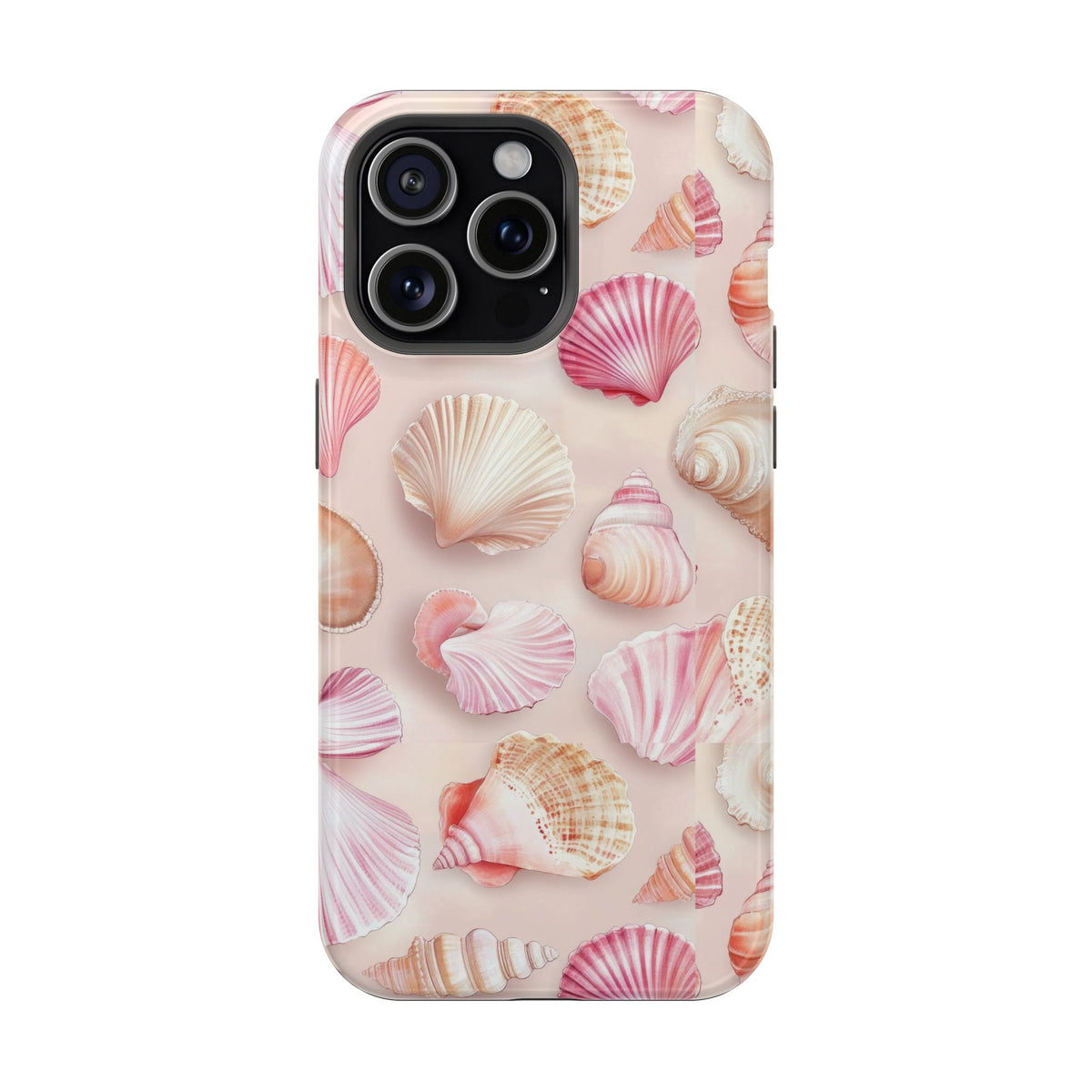 Blush Seashell protective phone case for iPhone 15 Pro Max, glossy finish