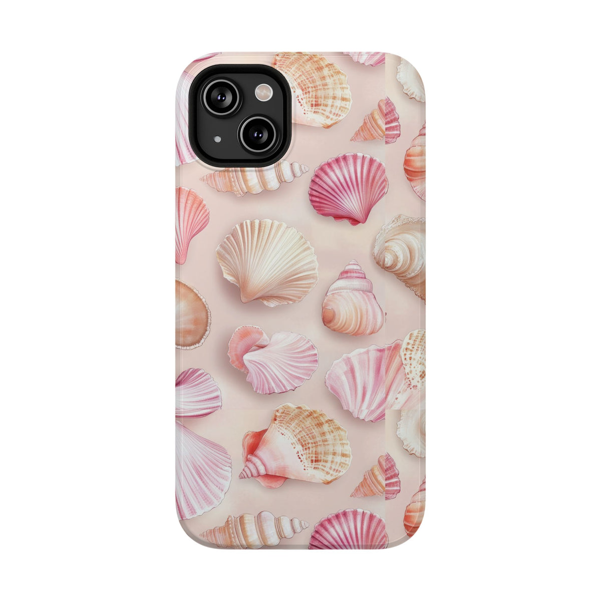 Blush Seashell protective phone case for iPhone 14 Plus, glossy finish