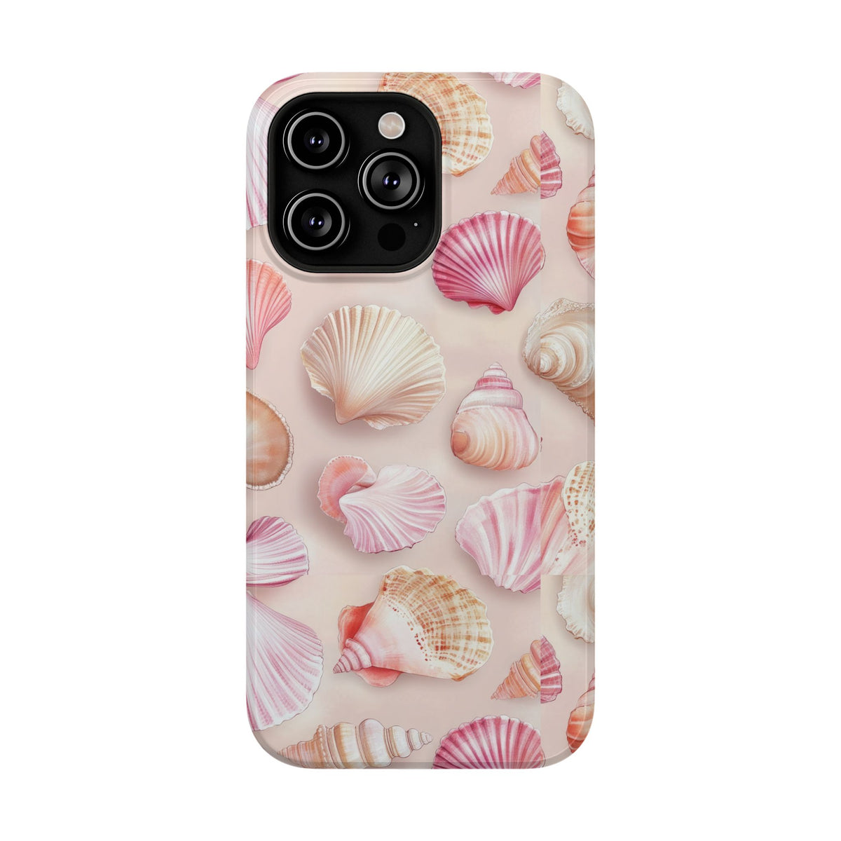 Blush Seashell protective phone case for iPhone 14 Pro Max, glossy finish