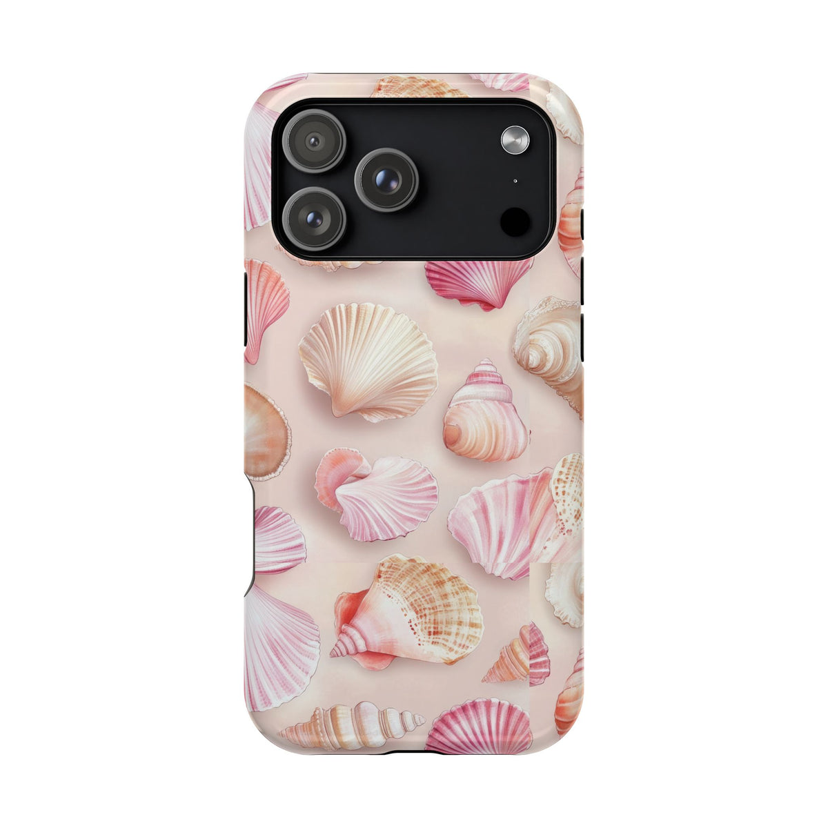 Blush Seashell protective phone case for iPhone 17 Pro Max, glossy finish