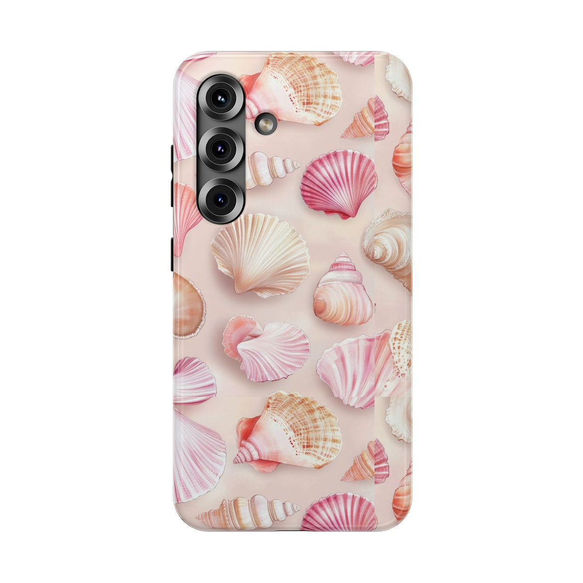 Blush Seashell protective phone case for Samsung Galaxy S25, glossy finish