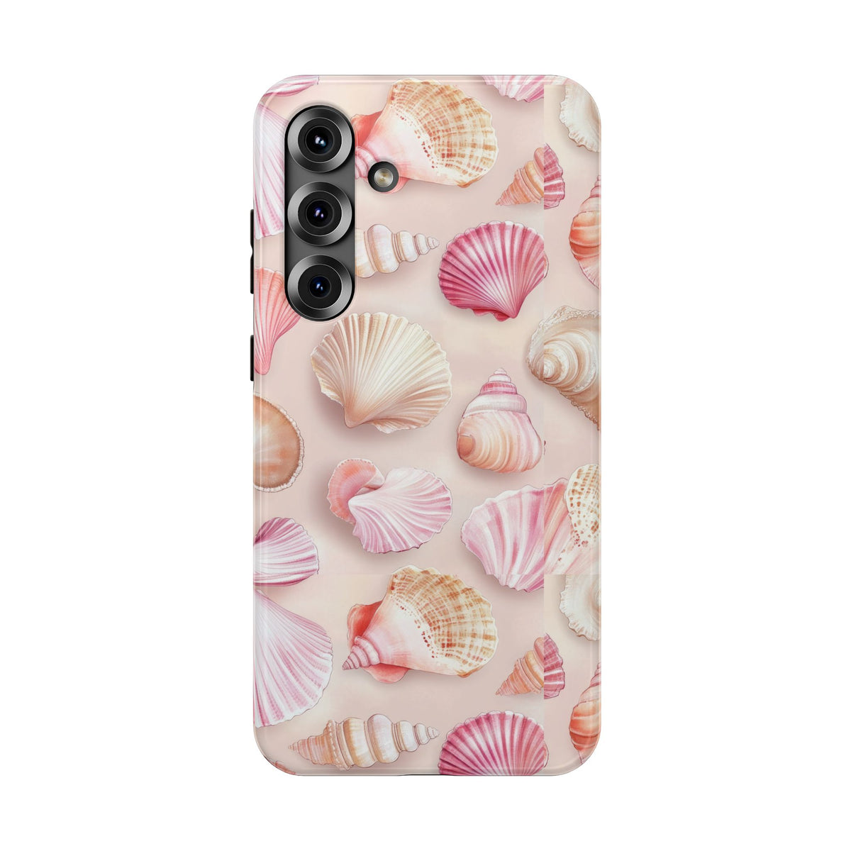 Blush Seashell protective phone case for Samsung Galaxy S25 Plus, glossy finish