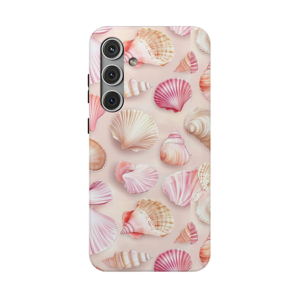 Blush Seashell protective phone case for Samsung Galaxy S24 Plus, glossy finish