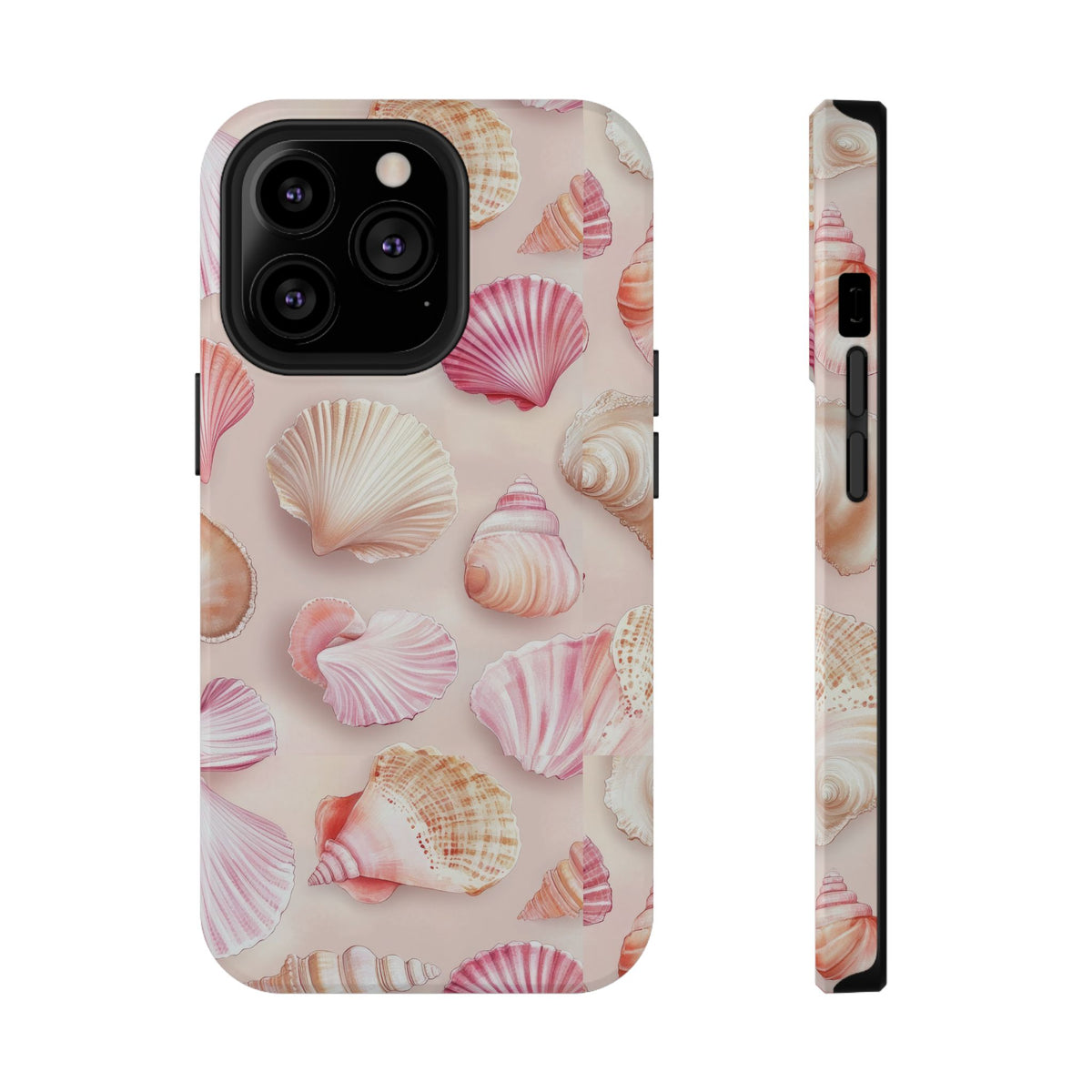 Blush Seashell protective phone case for iPhone 13 Pro, glossy finish