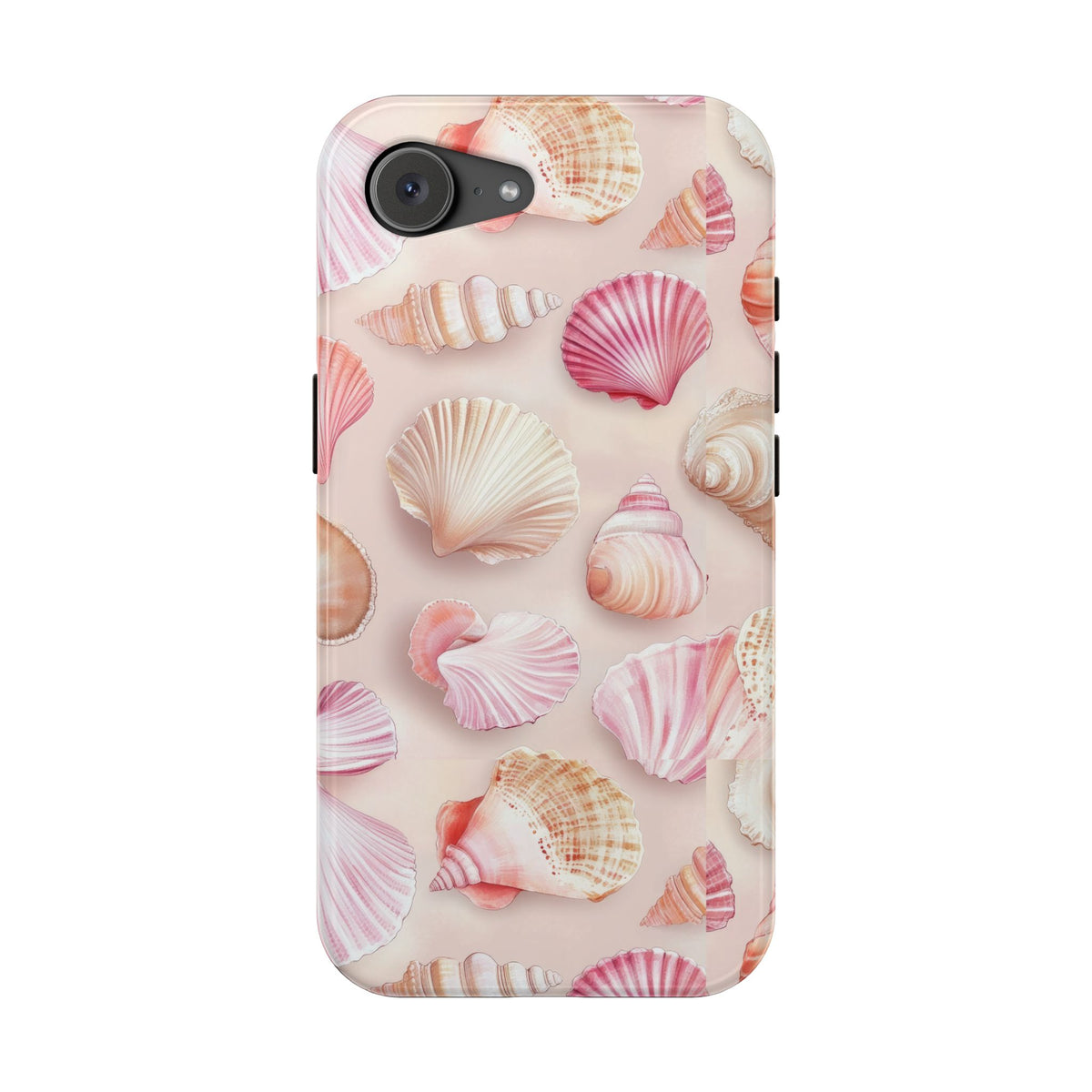 Blush Seashell protective phone case for iPhone 17e, glossy finish