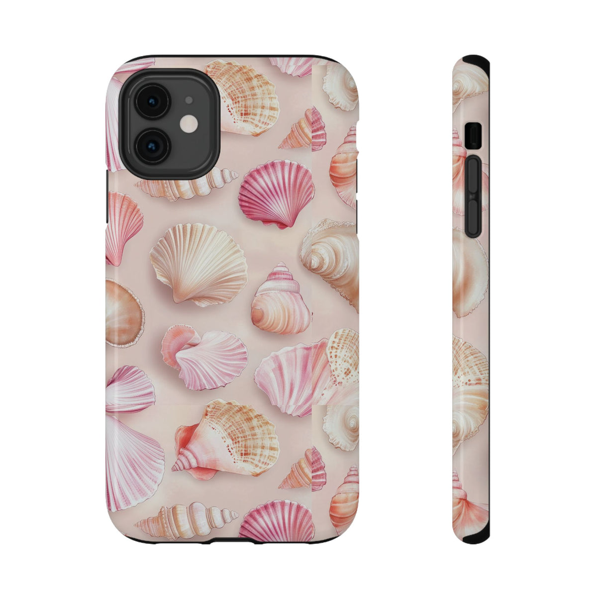 Blush Seashell protective phone case for iPhone 11, glossy finish
