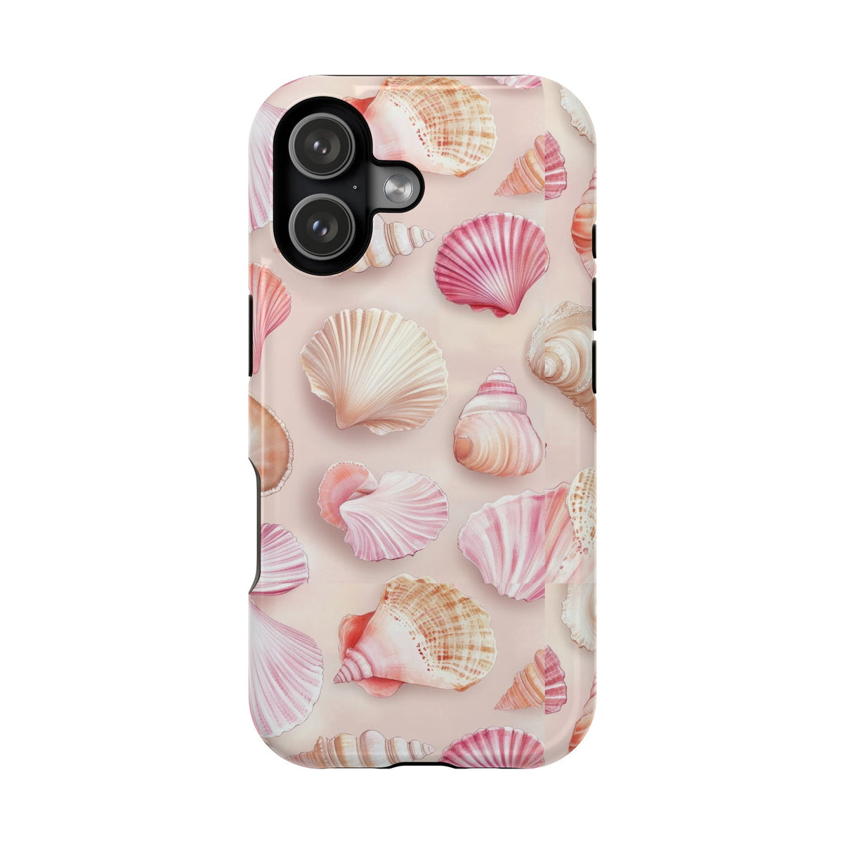 Blush Seashell MagSafe case for iPhone 17, glossy finish