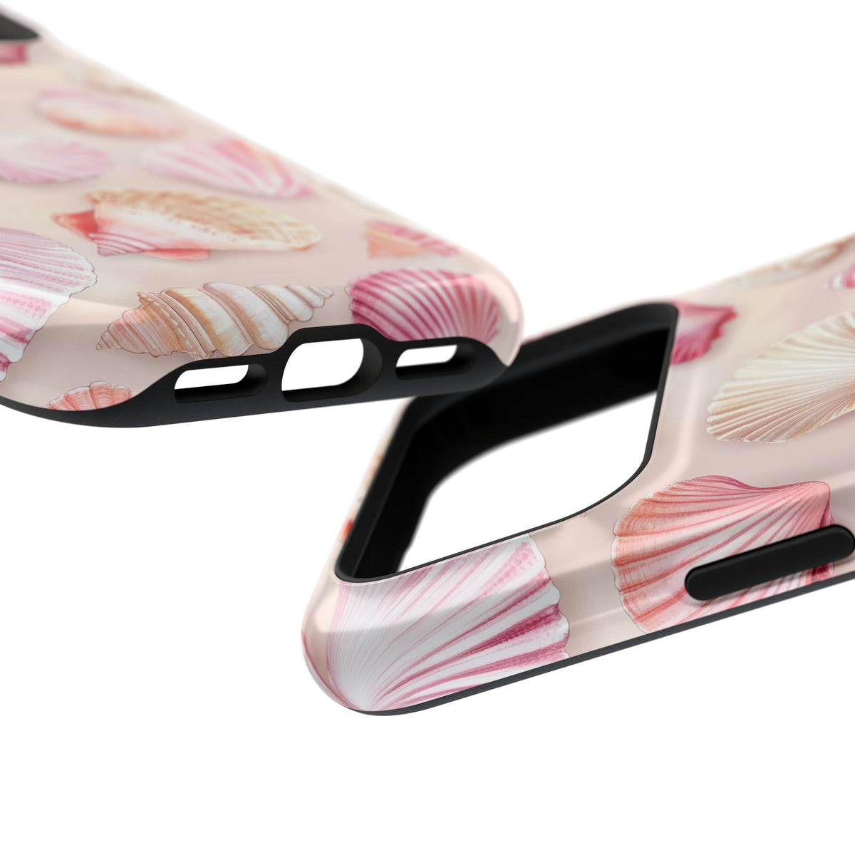 Blush Seashell MagSafe case, close-up at an angle