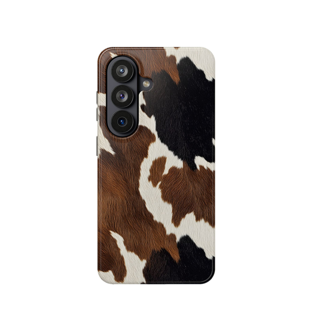 Brown Cow Print protective phone case for Samsung Galaxy S26, glossy finish