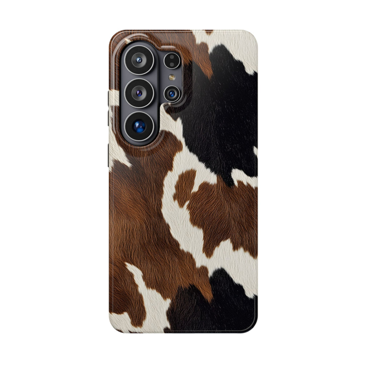 Brown Cow Print protective phone case for Samsung Galaxy S26 Ultra, glossy finish
